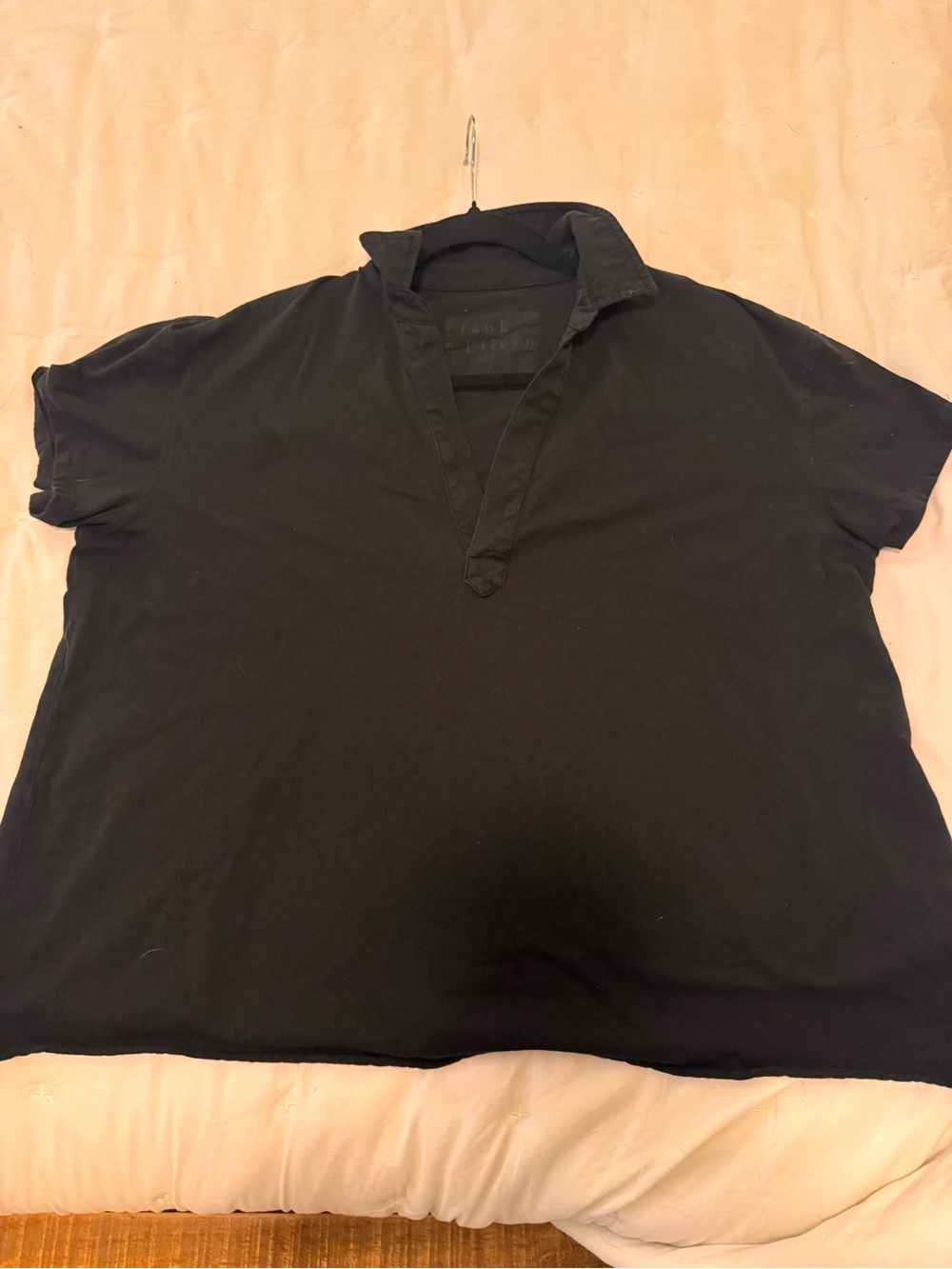 Frank & Eileen Black Short-Sleeve Polo-Style Top - Picture 2 of 8